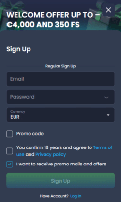 Vul eerst je e mailadres en wachtwoord in